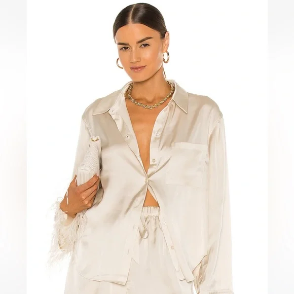 NWT The Michelle Blouse in Ivory from L'Academie at REVOLVE size small in ivory - Picture 1 of 5